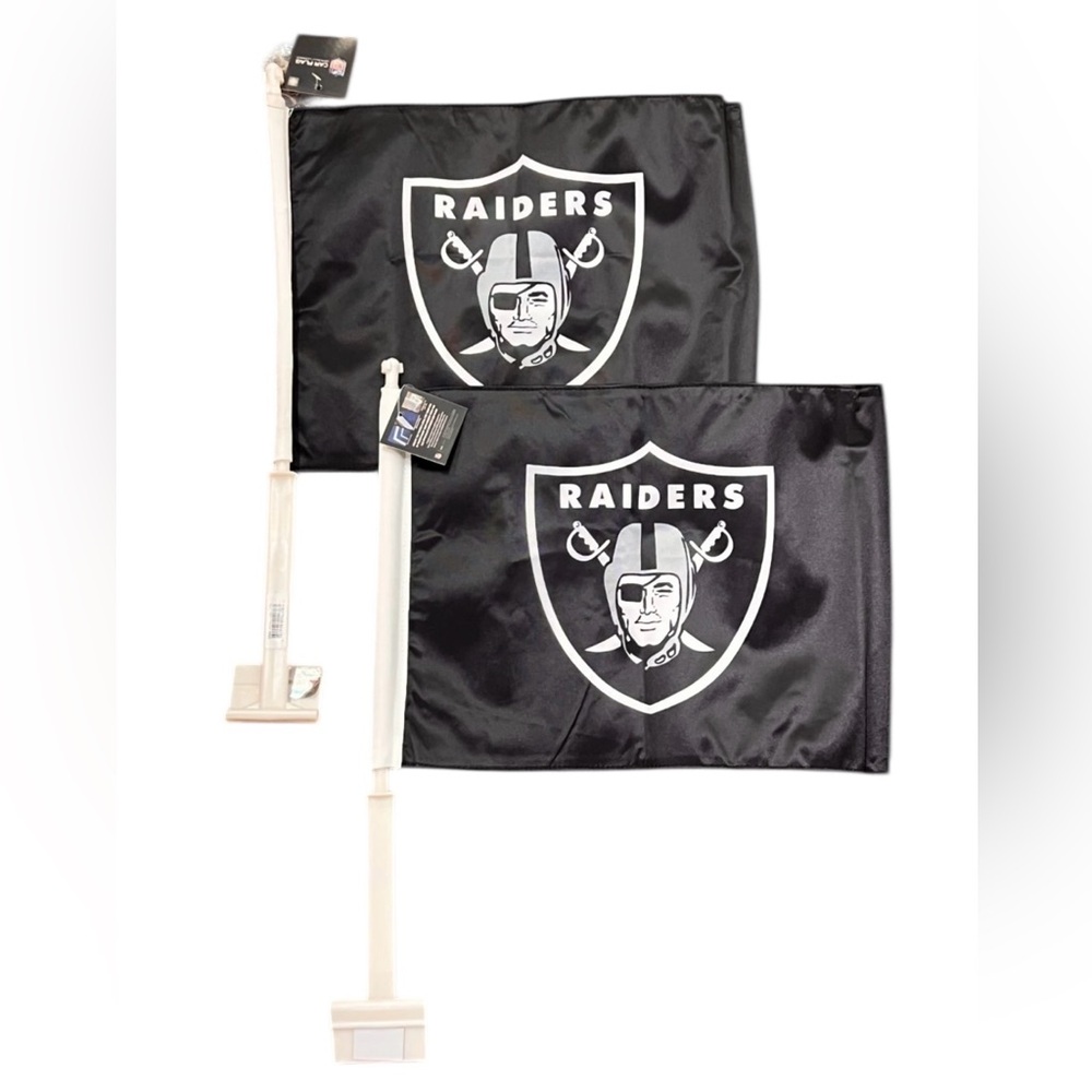 Las Vegas Raiders Ambassador Car Flag Set Of 2 NFL Football